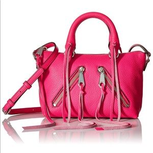 Flaming pink Rebecca Minkoff mini moto crossbody